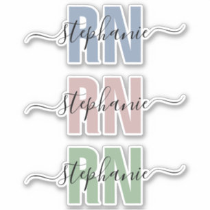 Aangepaste naam RN geregistreerde verpleegster Aan Sticker