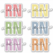 Aangepaste naam RN geregistreerde verpleegwaardest Sticker (Voorkant)