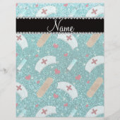 Aangepaste naam robin blue glitter verpleegster pe flyer (Voorkant)