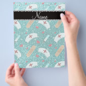 Aangepaste naam robin blue glitter verpleegster pe flyer (Hand)