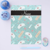 Aangepaste naam robin blue glitter verpleegster pe flyer (Enkel)