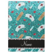 Aangepaste naam robin blue glitter verpleegster pe klembord (Achterkant)