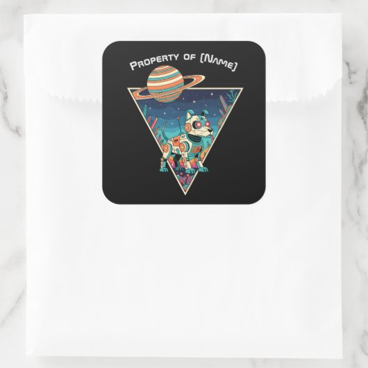 Aangepaste naam robot hond - Space Cadet sticker (Tas)