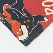 AANGEPASTE NAAM Rock n' Roll Cats | Rood en zwart Fleece Deken (Hoek)