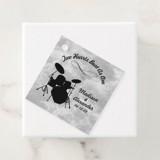 Aangepaste naam Rock & Roll Drummer Wedding Drum K Bedankjes Labels (In situ)