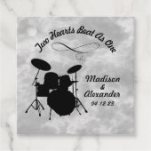 Aangepaste naam Rock & Roll Drummer Wedding Drum K Bedankjes Labels (Voorkant)