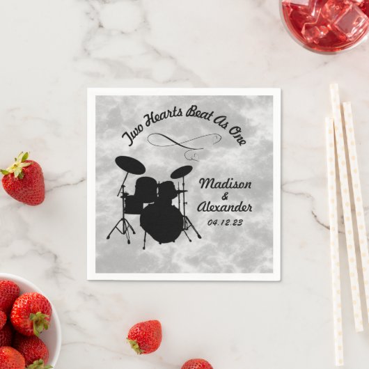 Aangepaste naam Rock & Roll Drummer Wedding Drum K Servet (Insitu)