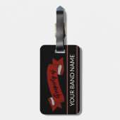 Aangepaste naam Rockabilly Band Tattoo Rock & Roll Bagagelabel (Achterkant verticaal)