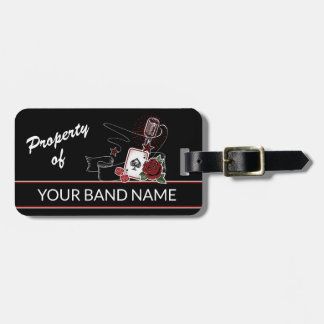 Aangepaste naam Rockabilly Band Tattoo Rock & Roll Bagagelabel