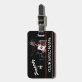 Aangepaste naam Rockabilly Band Tattoo Rock & Roll Bagagelabel (Voorkant verticaal)