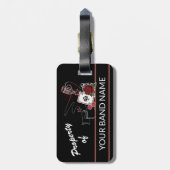 Aangepaste naam Rockabilly Band Tattoo Rock & Roll Bagagelabel (Achterkant verticaal)