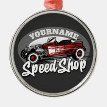 Aangepaste naam Rockabilly Roadster Speed Shop Gar