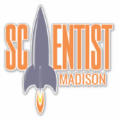 Aangepaste naam Rocket Scientist Sticker (Voorkant)