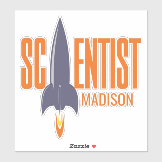 Aangepaste naam Rocket Scientist Sticker (Vel)