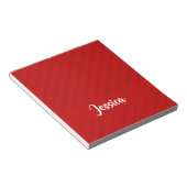 Aangepaste naam rode diagonaal getextureerde kunst notitieblok (Schuin)