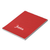 Aangepaste naam rode diagonaal getextureerde kunst notitieblok (Linkerzijde)