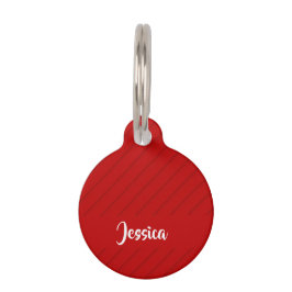 Aangepaste naam rode diagonaal plastic getextureer huisdierpenning