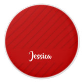 Aangepaste naam rode diagonaal plastic getextureer keramische knop (Voorkant)