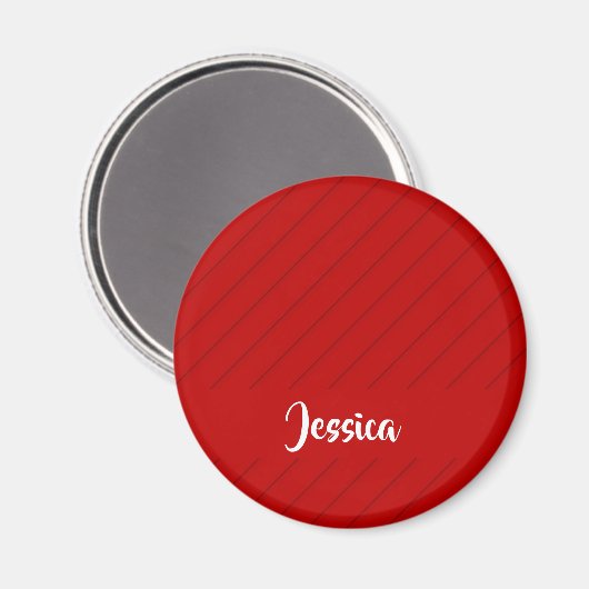 Aangepaste naam rode diagonaal plastic getextureer magneet (Voorkant / Achterkant)