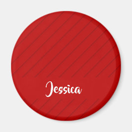 Aangepaste naam rode diagonaal plastic getextureer magneet