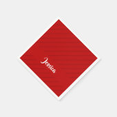 Aangepaste naam rode diagonaal plastic getextureer servet (Hoek)