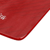 Aangepaste naam rode diagonaal plastic getextureer snijplank (Hoek)