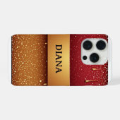 Aangepaste naam Rode druipende verf iPhone Hoesje (Achterkant horizontaal)