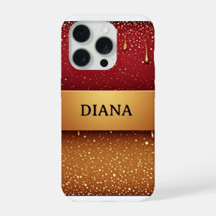Aangepaste naam Rode druipende verf iPhone 15 Pro Case