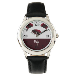 Aangepaste naam rode edelstenen horloge