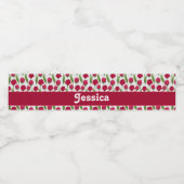 Aangepaste naam rode en roze rozen waterfles etiket (Enkel label)