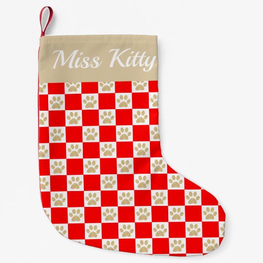 Aangepaste naam rode gouden pagina Afdrukcontrolle Kleine Kerstsok (Voorkant)