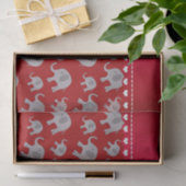Aangepaste naam rode grijze olifanten tissuepapier (Geschenk)