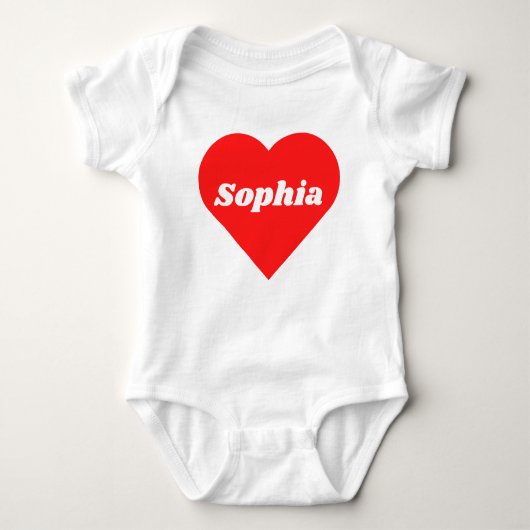 Aangepaste naam Rode Hart Valentijnsdag Romper (Voorkant)