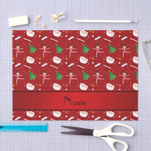 Aangepaste naam rode kerstgymnastiek santas tissuepapier (Craft)