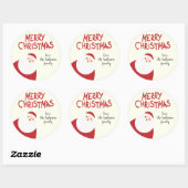 Aangepaste naam Rode Kerstmis Kerstman Vakantie Ronde Sticker (Vel)