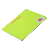 Aangepaste naam rode krab op blauw en groen notitieblok (Schuin)