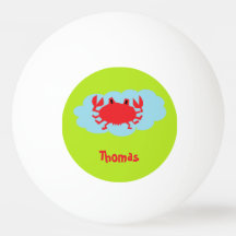 Aangepaste naam rode krab op blauw en groen