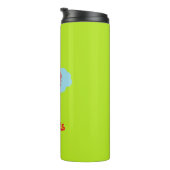 Aangepaste naam rode krab op blauw en groen thermosbeker (Geroteerd rechts)