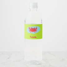 Aangepaste naam rode krab op blauw en groen