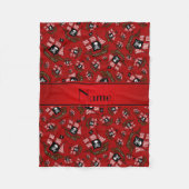 Aangepaste naam rode piratenschepen fleece deken (Voorkant)