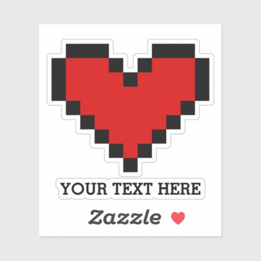 Aangepaste naam rode pixel hart laptop decal stick sticker (Vel)