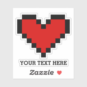 Aangepaste naam rode pixel laptop decibel sticker