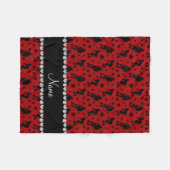 Aangepaste naam rode roller derby sterren fleece deken (Voorkant (Horizontaal))