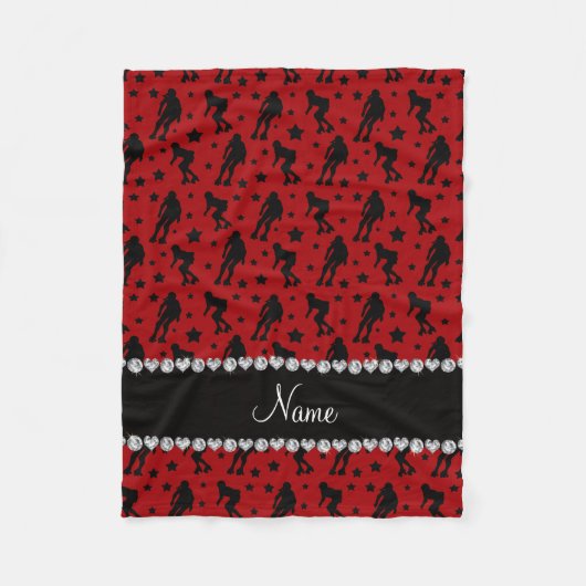 Aangepaste naam rode roller derby sterren fleece deken (Voorkant)