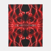 Aangepaste naam Rode rook symmetrische Zwarte Fleece Deken (Voorkant)
