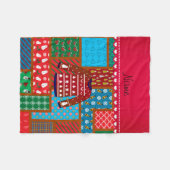Aangepaste naam rode sneeuwman lelijke kersttrui fleece deken (Voorkant (Horizontaal))
