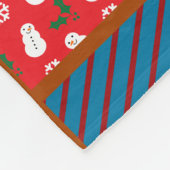 Aangepaste naam rode sneeuwman lelijke kersttrui fleece deken (Hoek)