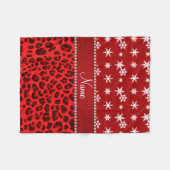 Aangepaste naam rode sneeuwvlokken rode rode stree fleece deken (Voorkant (Horizontaal))