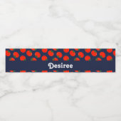 Aangepaste naam rode tomaten op blauw waterfles etiket (Enkel label)