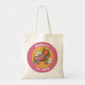 aangepaste naam roller schaats meisje roze girale tote bag (Voorkant)
